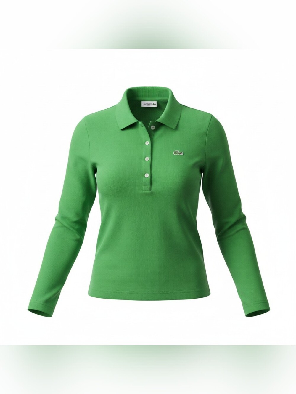 Vintage 80's Women's Lacoste Izod Kelly Green Long Sleeve Polo Shirt Size Small